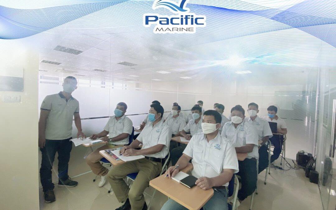 Safety training course before boarding at Pacific Marine